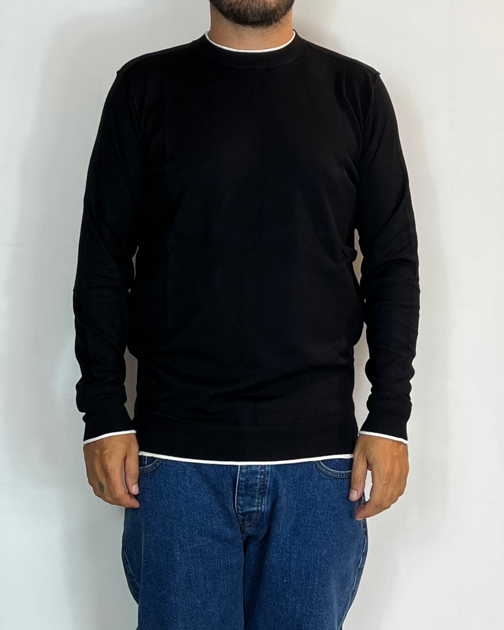 Maglia Contrasti Nero Over-D