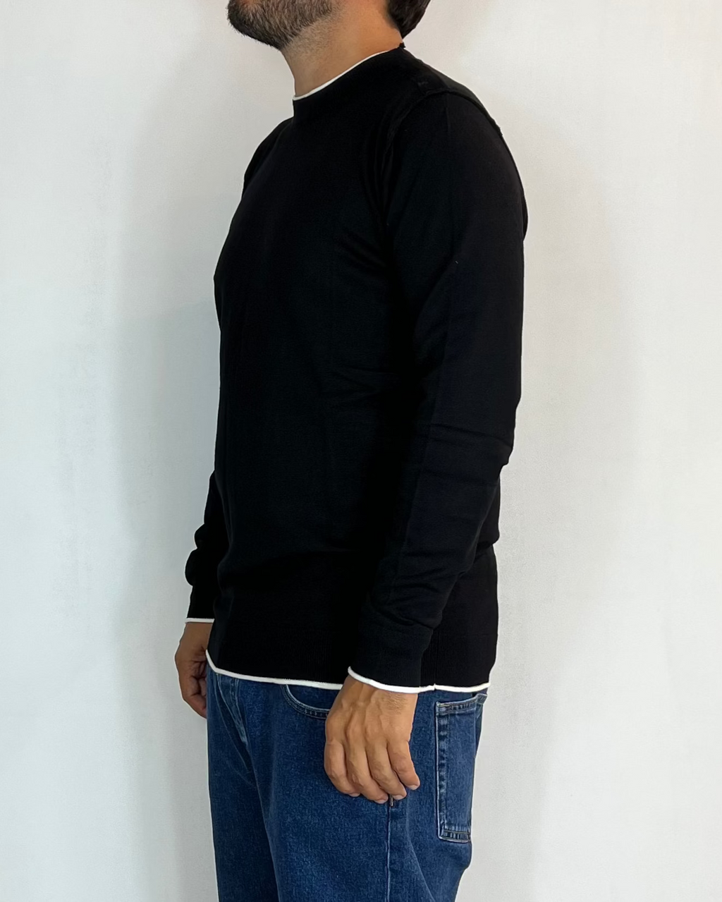 Maglia Contrasti Nero Over-D