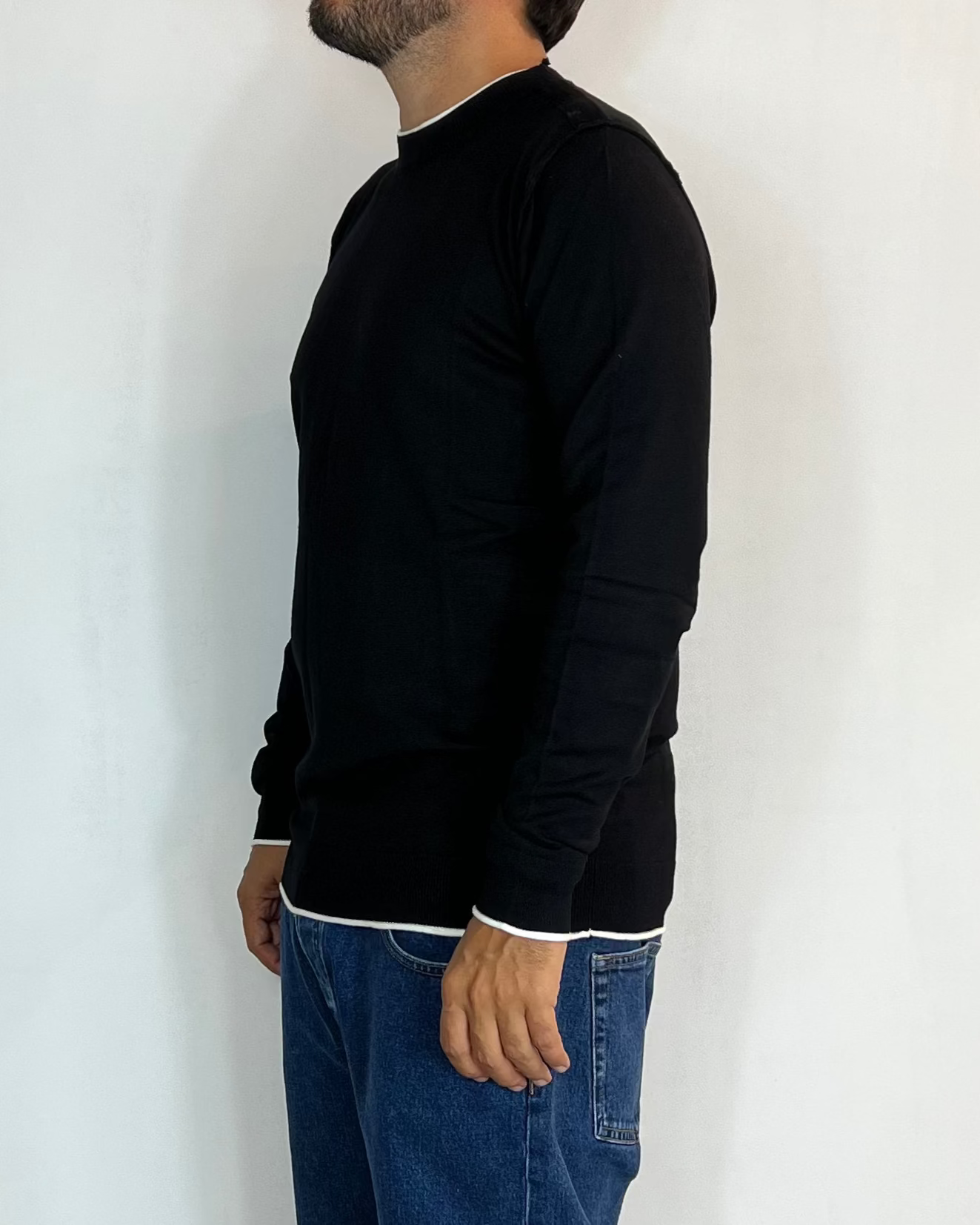 Maglia Contrasti Nero Over-D