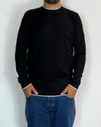 Maglia Contrasti Nero Over-D