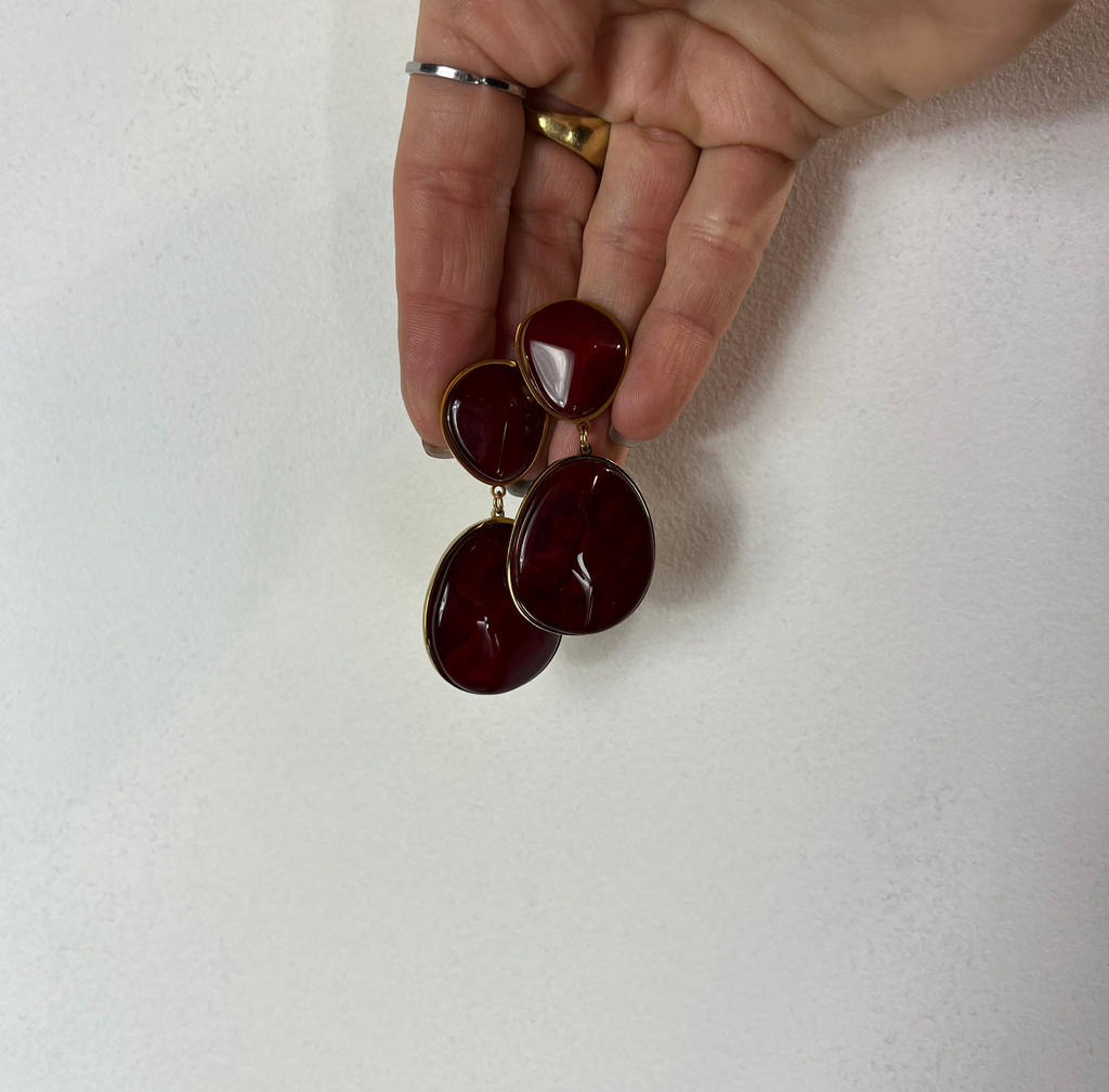 Orecchini Pietra Bordeaux