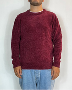 Maglione Girocollo Ciniglia Bordeaux Telamira