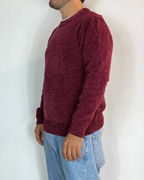 Maglione Girocollo Ciniglia Bordeaux Telamira