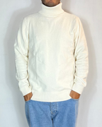 Maglione Collo Alto Ciniglia Panna Telamira