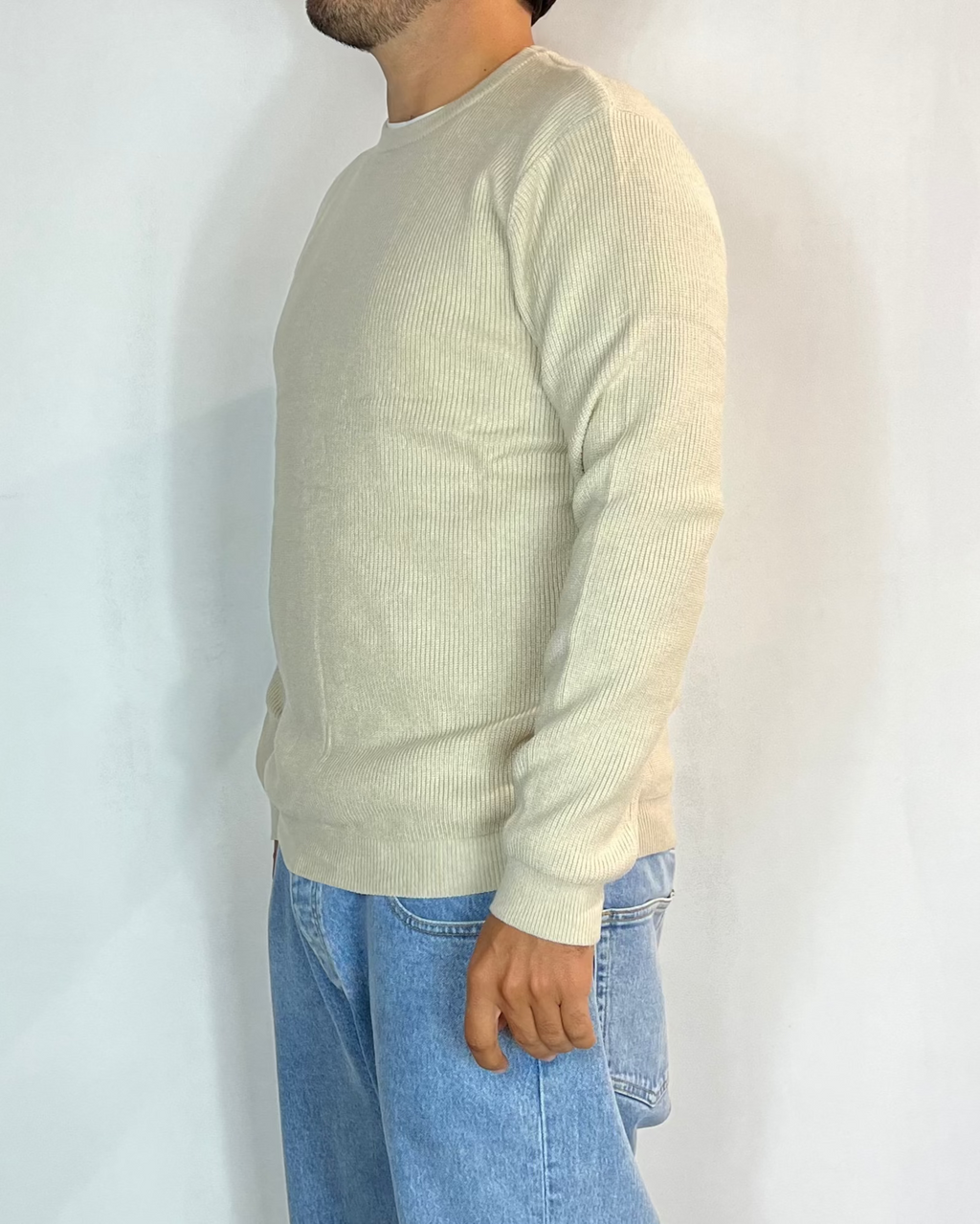 Maglione Girocollo Beige Telamira