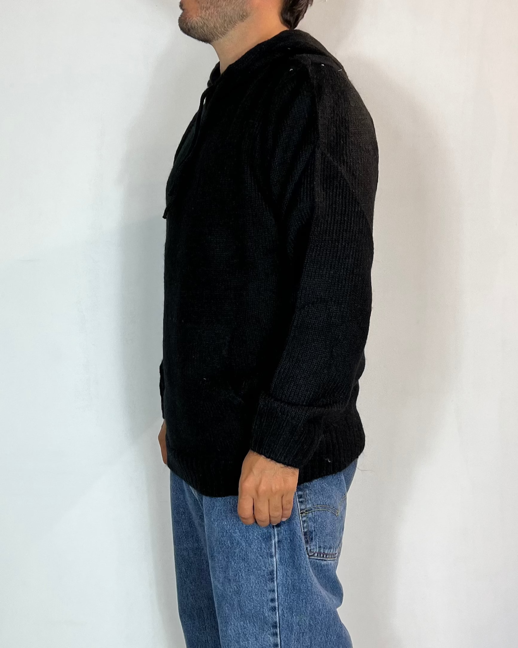 Maglia Cappuccio Lana Over-D