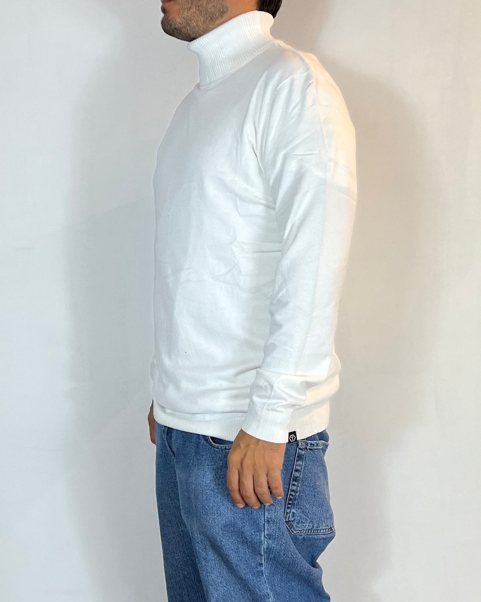 Maglia Dolcevita Viscosa Panna Telamira