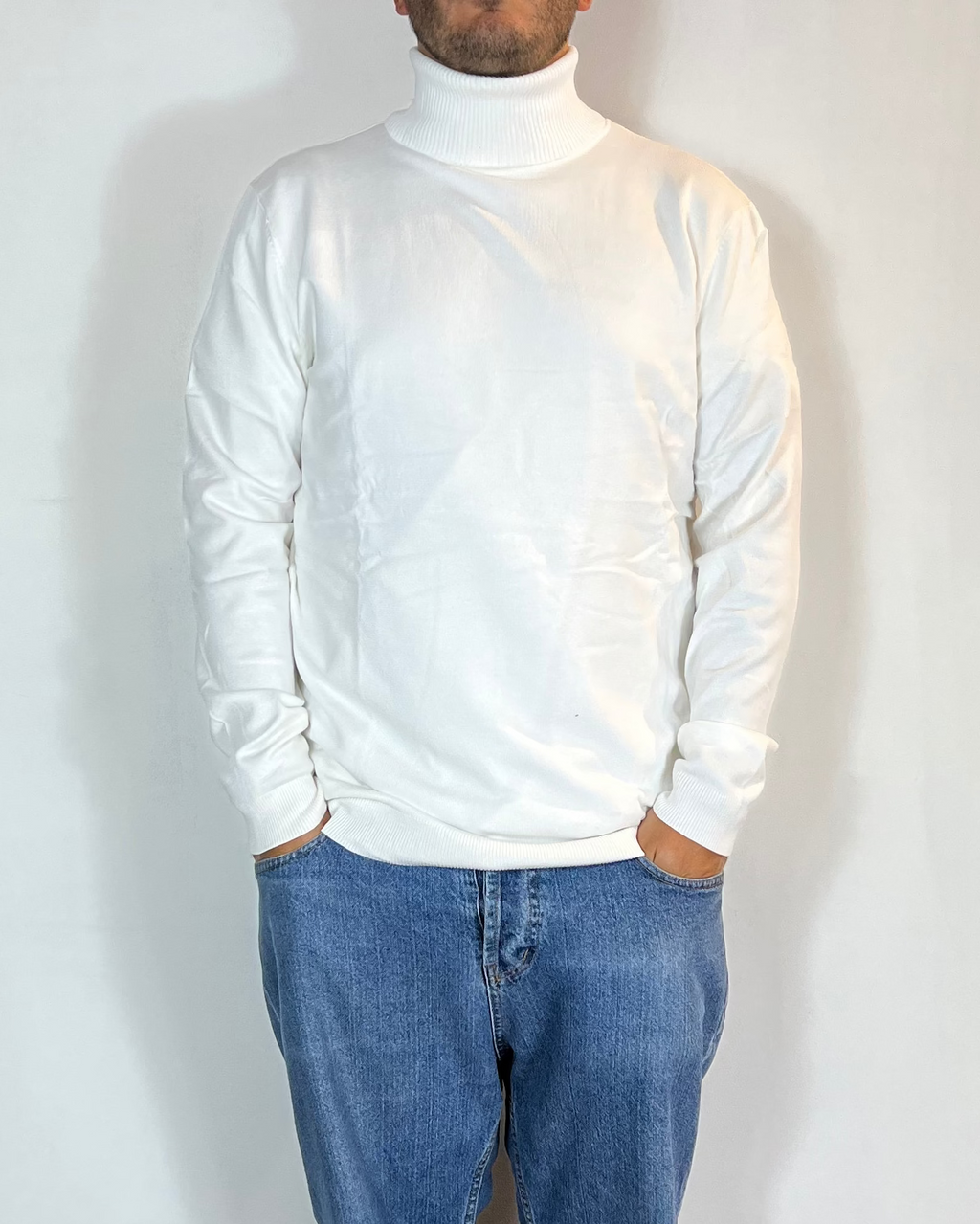 Maglia Dolcevita Viscosa Panna Telamira