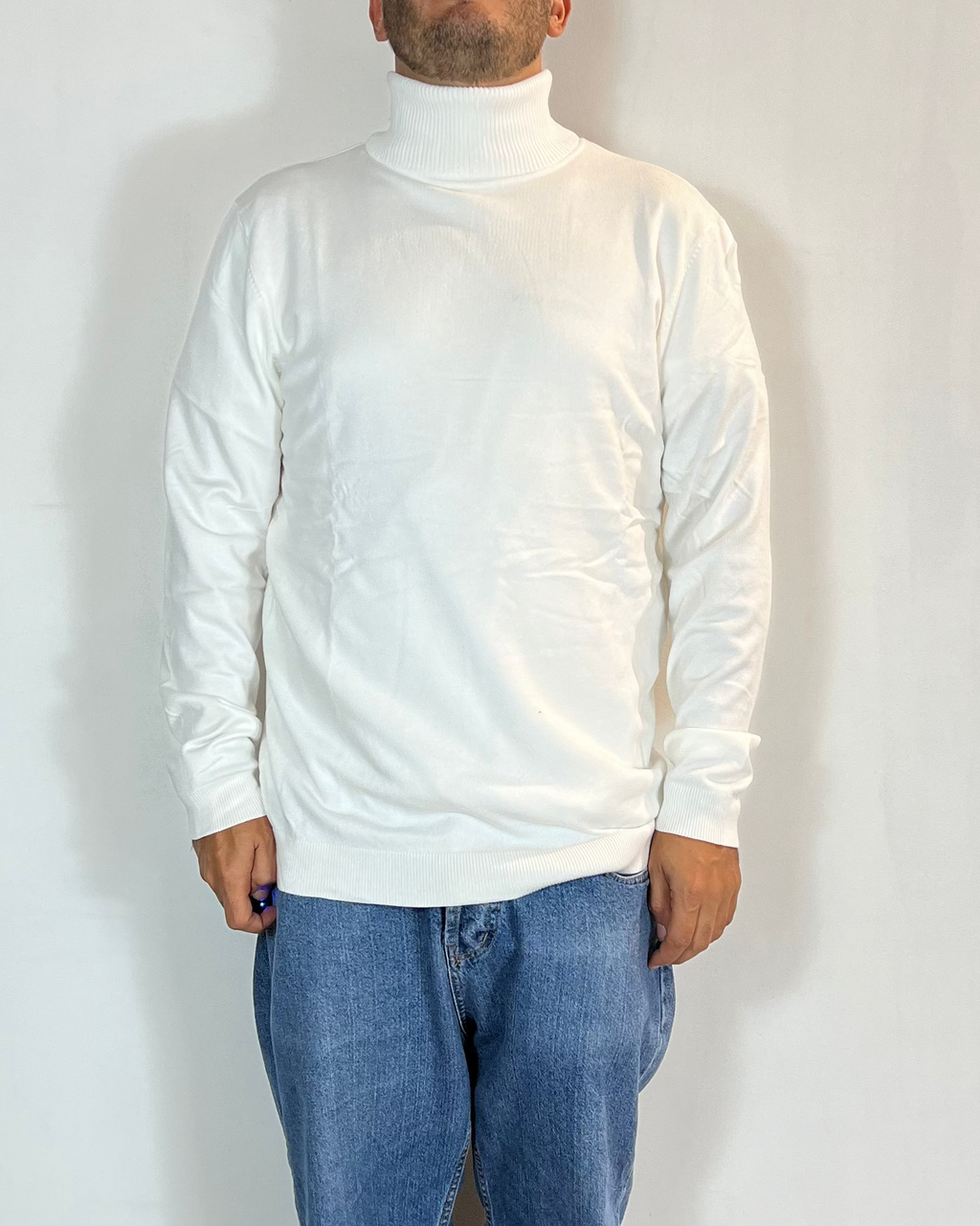 Maglia Dolcevita Viscosa Panna Telamira