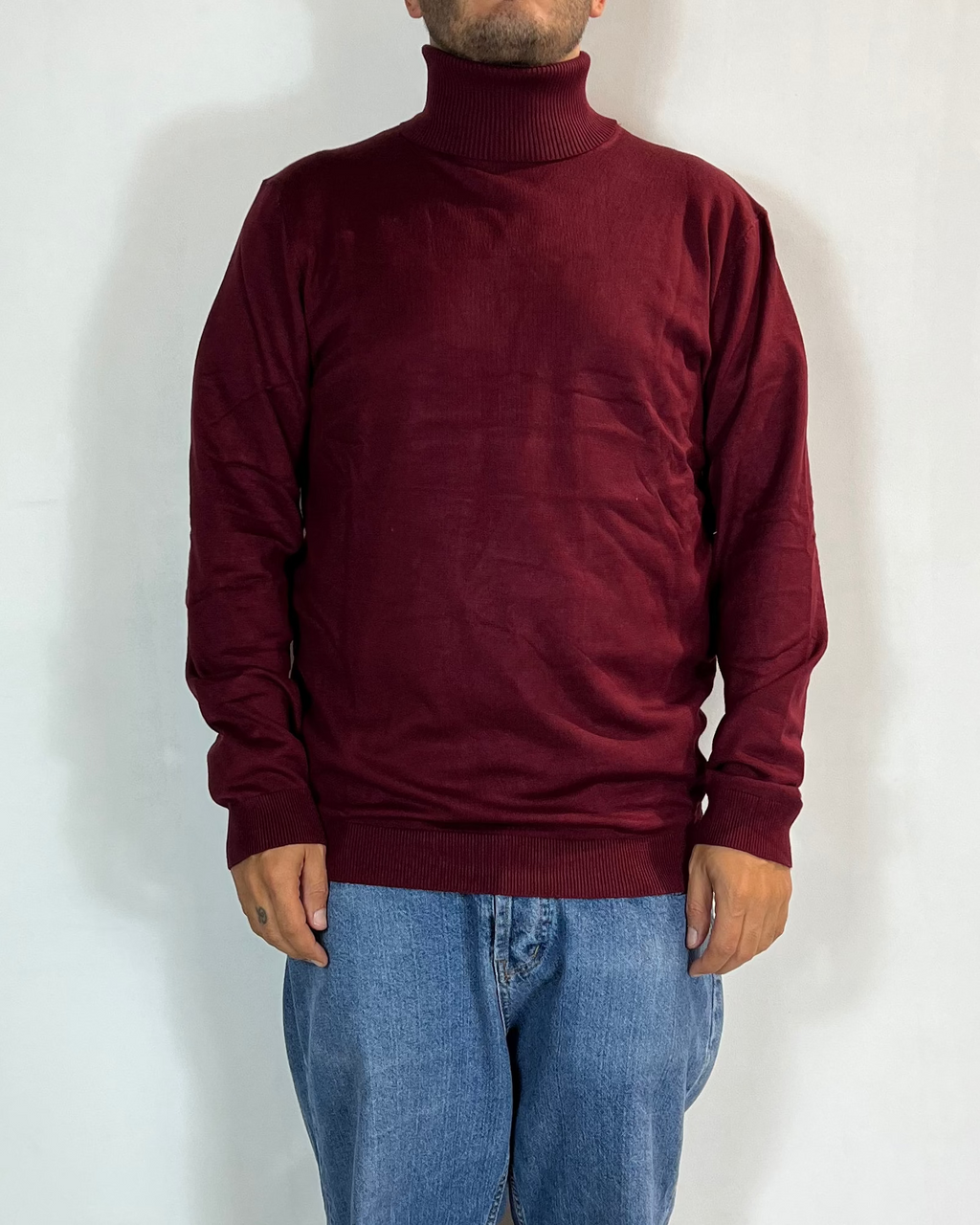 Maglia Dolcevita Viscosa Bordeaux Telamira