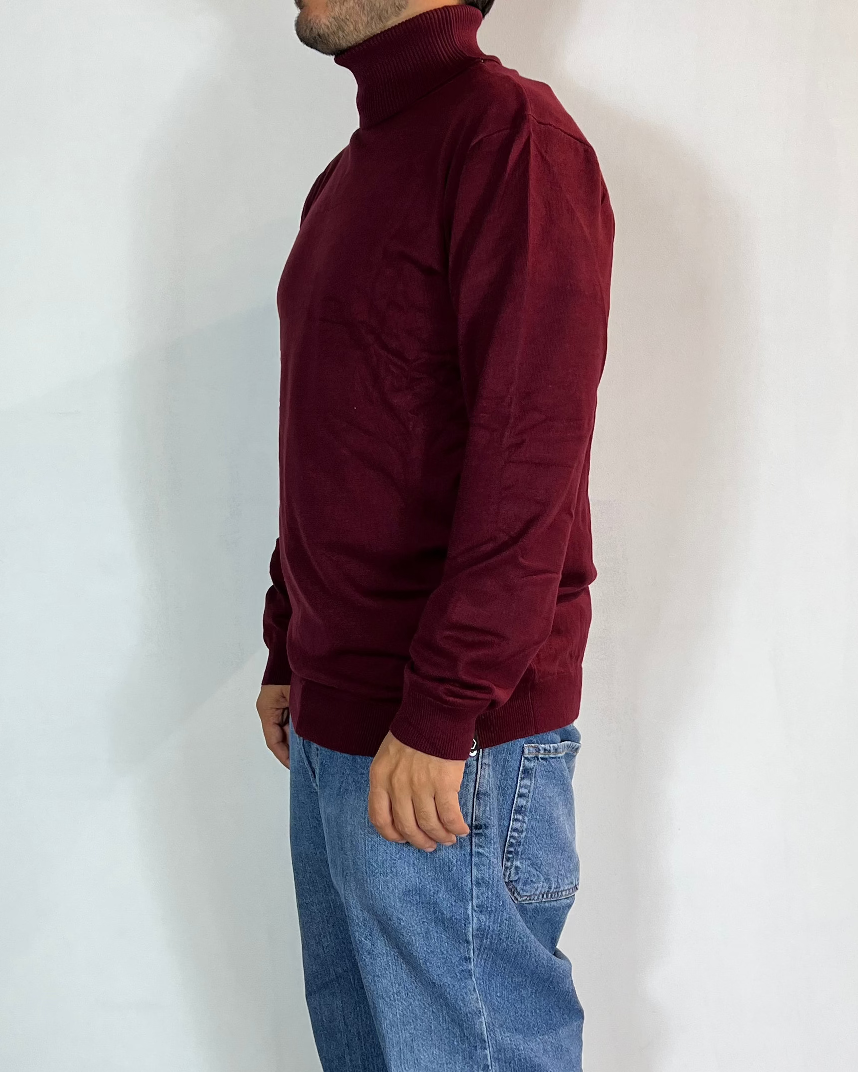 Maglia Dolcevita Viscosa Bordeaux Telamira