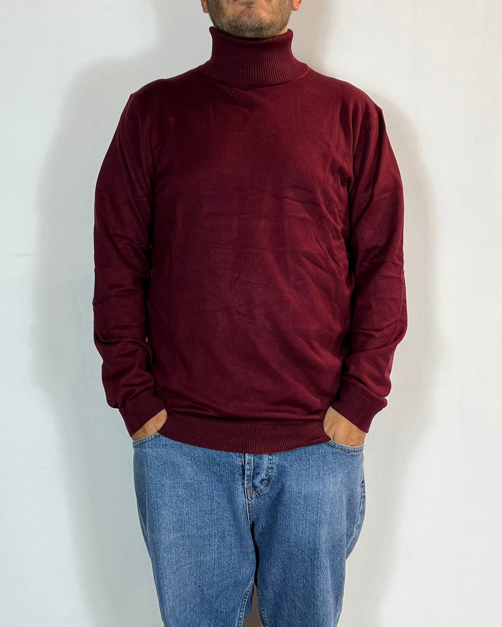 Maglia Dolcevita Viscosa Bordeaux Telamira