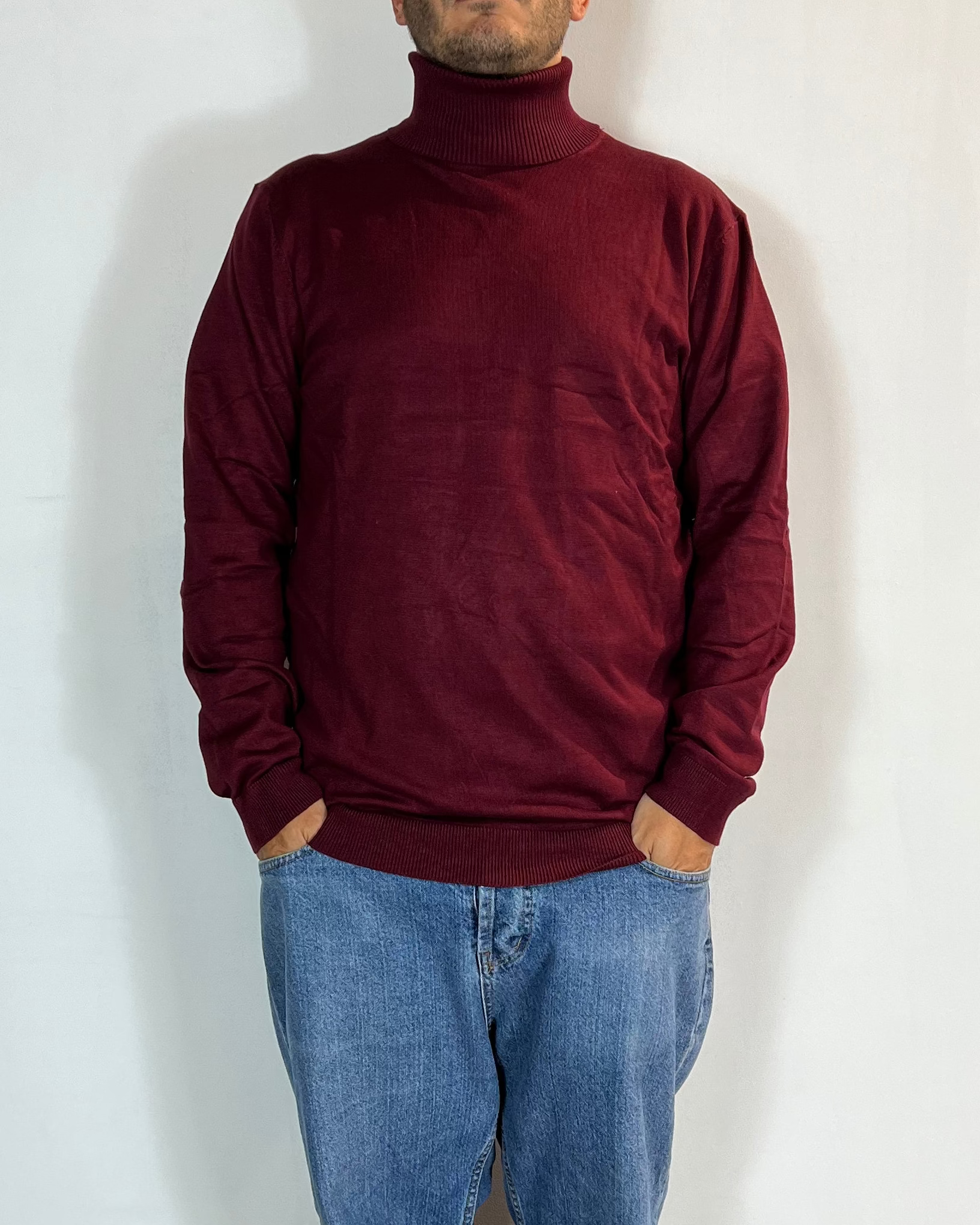 Maglia Dolcevita Viscosa Bordeaux Telamira