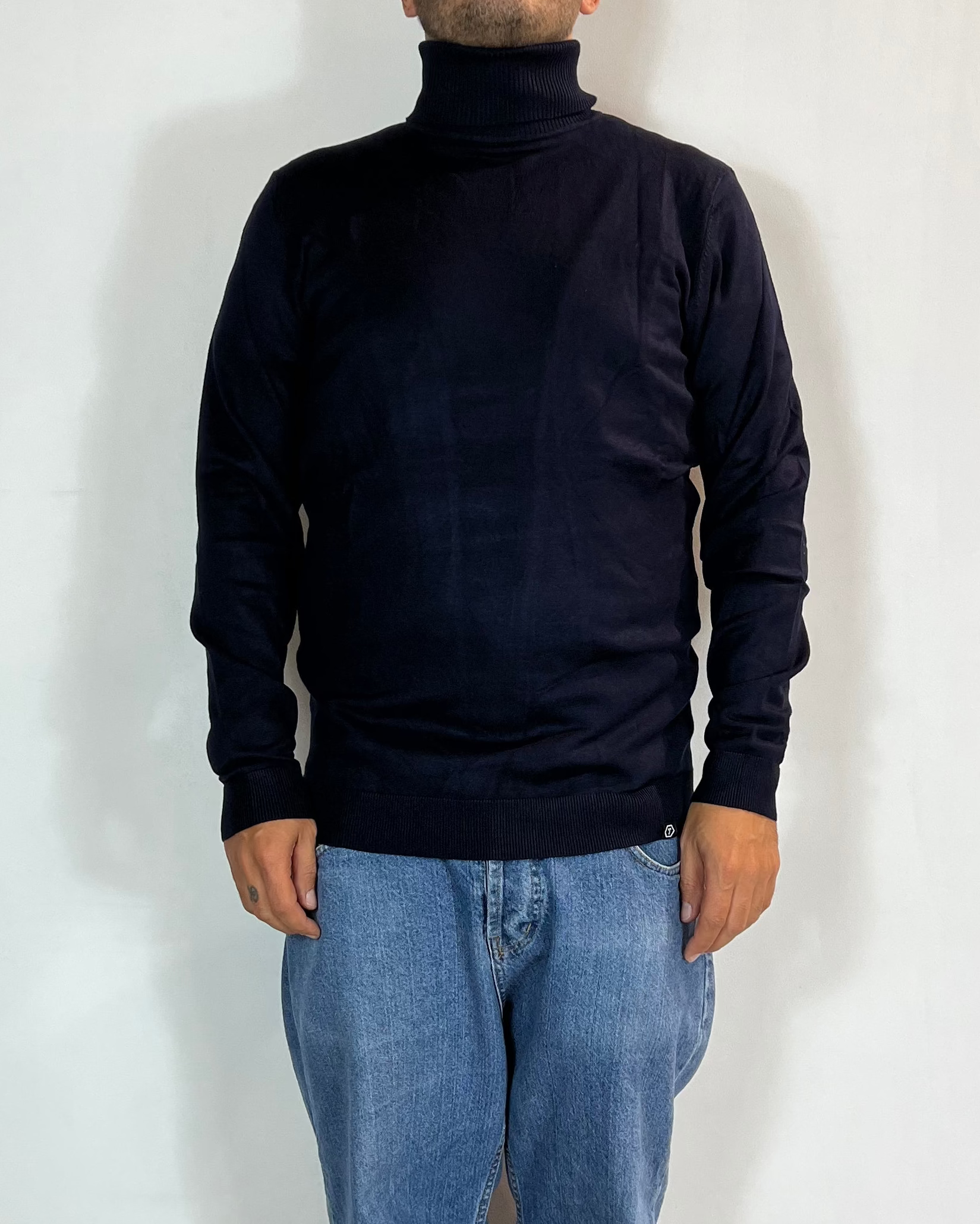 Maglia Dolcevita Viscosa Blu Telamira