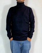 Maglia Dolcevita Viscosa Blu Telamira