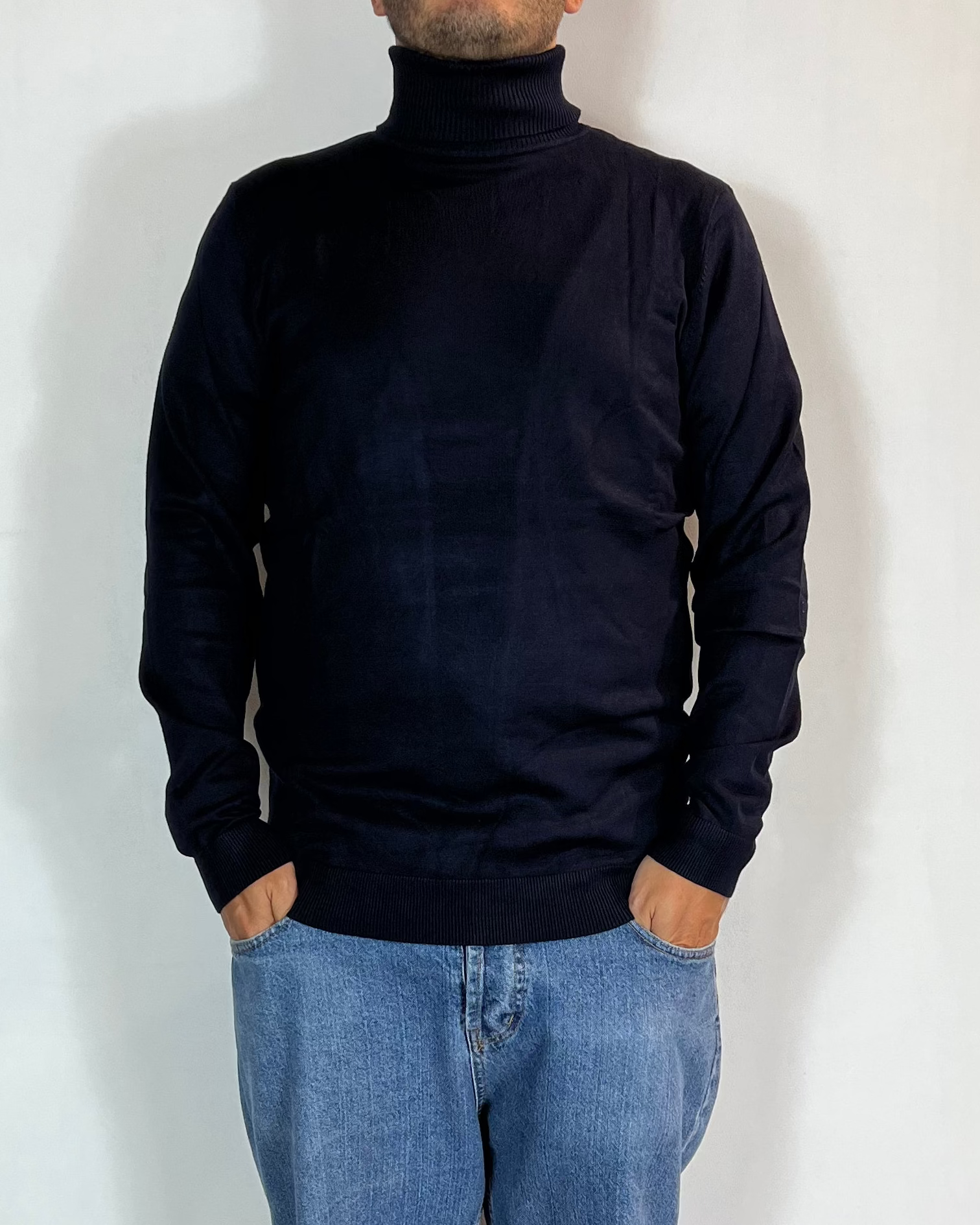 Maglia Dolcevita Viscosa Blu Telamira