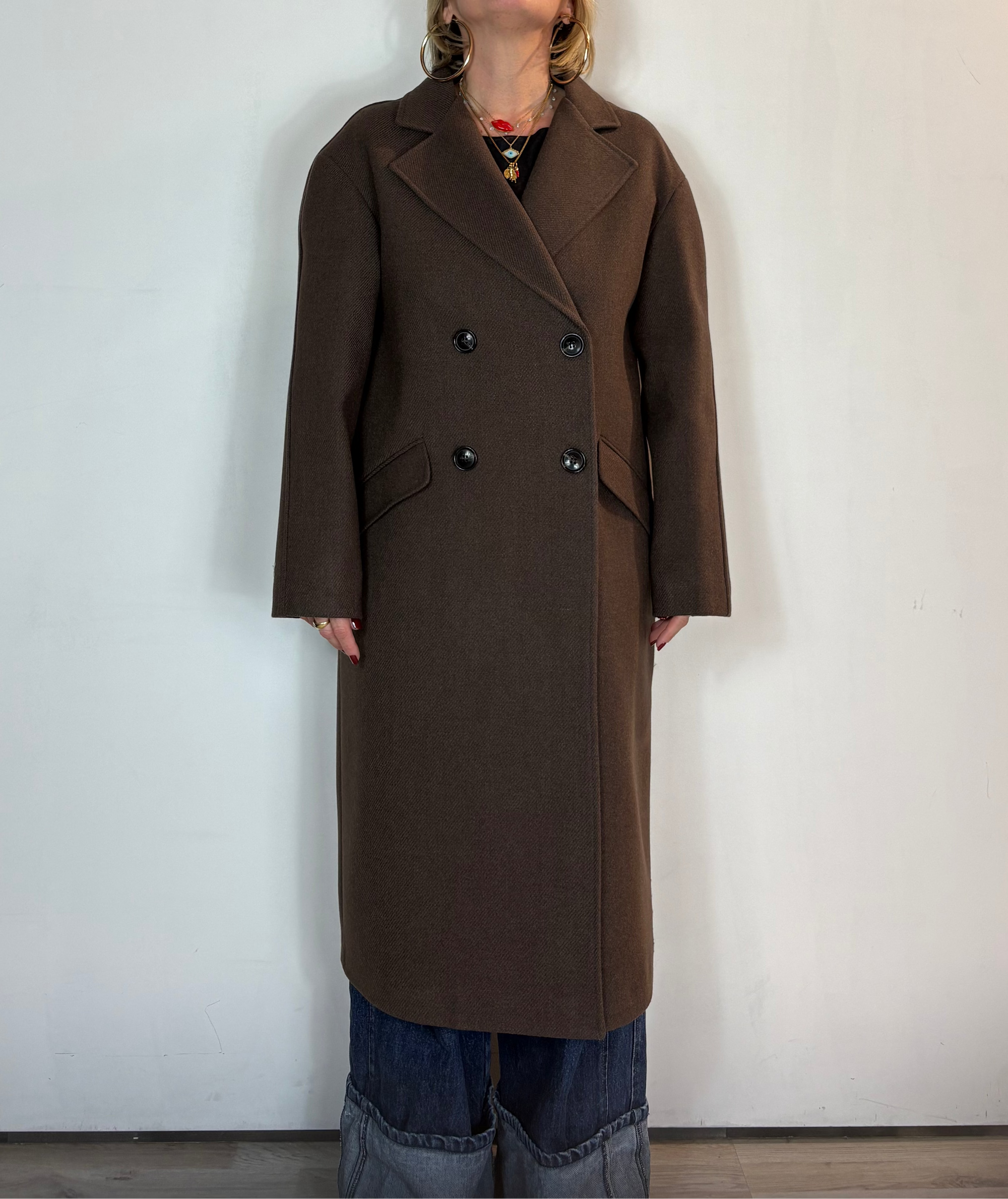 Cappotto Doppiopetto Marrone Civico Uno