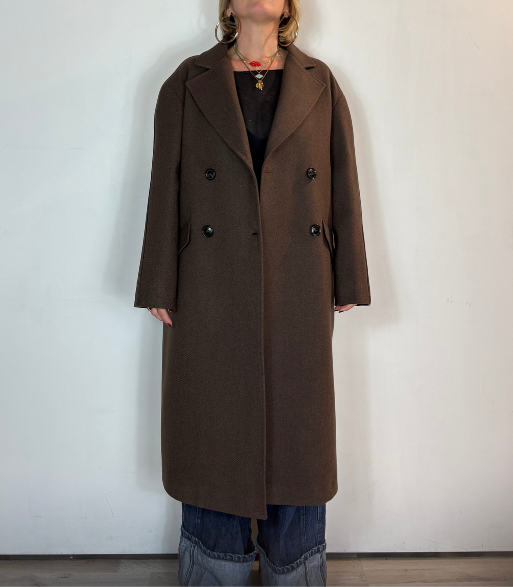 Cappotto Doppiopetto Marrone Civico Uno