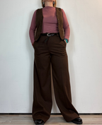 Completo Gilet Pantalone Spigato Marrone Moove