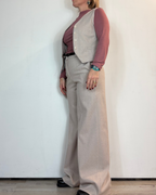 Completo Gilet Pantalone Spigato Panna Moove