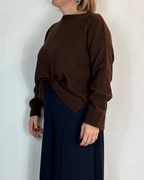 Maglia Girocollo Misto Cashmere Marrone Moove