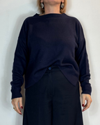 Maglia Girocollo Misto Blu Cashmere Moove