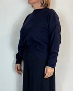 Maglia Girocollo Misto Blu Cashmere Moove