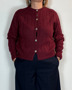 Cardigan Treccia Misto Cashmere Bordeaux Moove