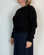 Cardigan Treccia Misto Cashmere Nero Moove