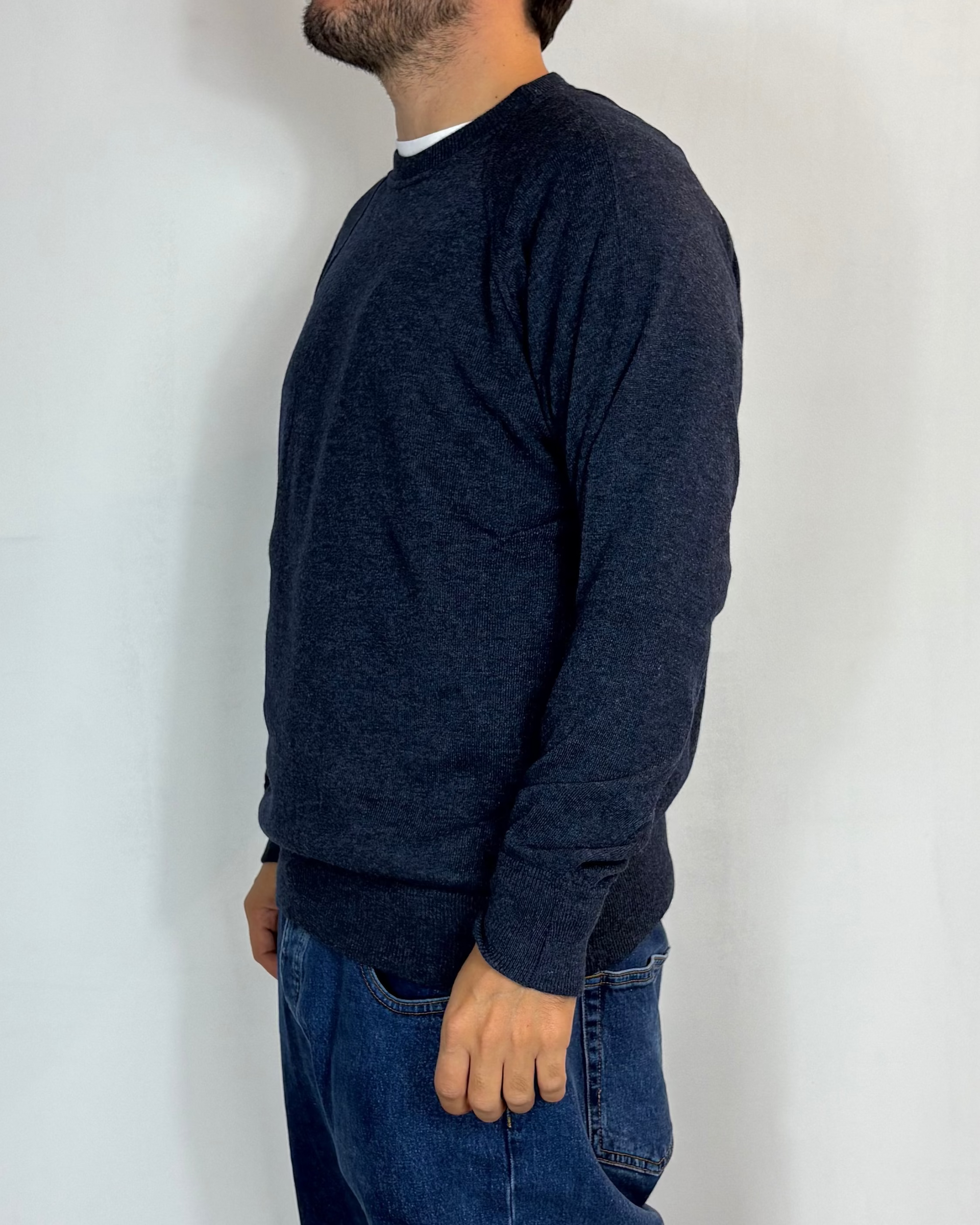 Maglia Misto Cashmere Blu Maurice Abot