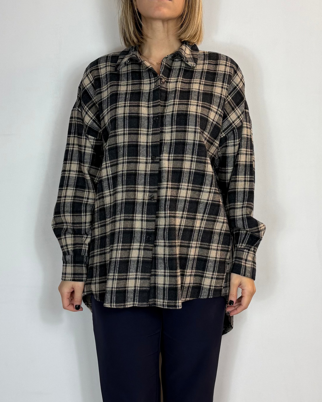 Camicia Flanella Beige Moove