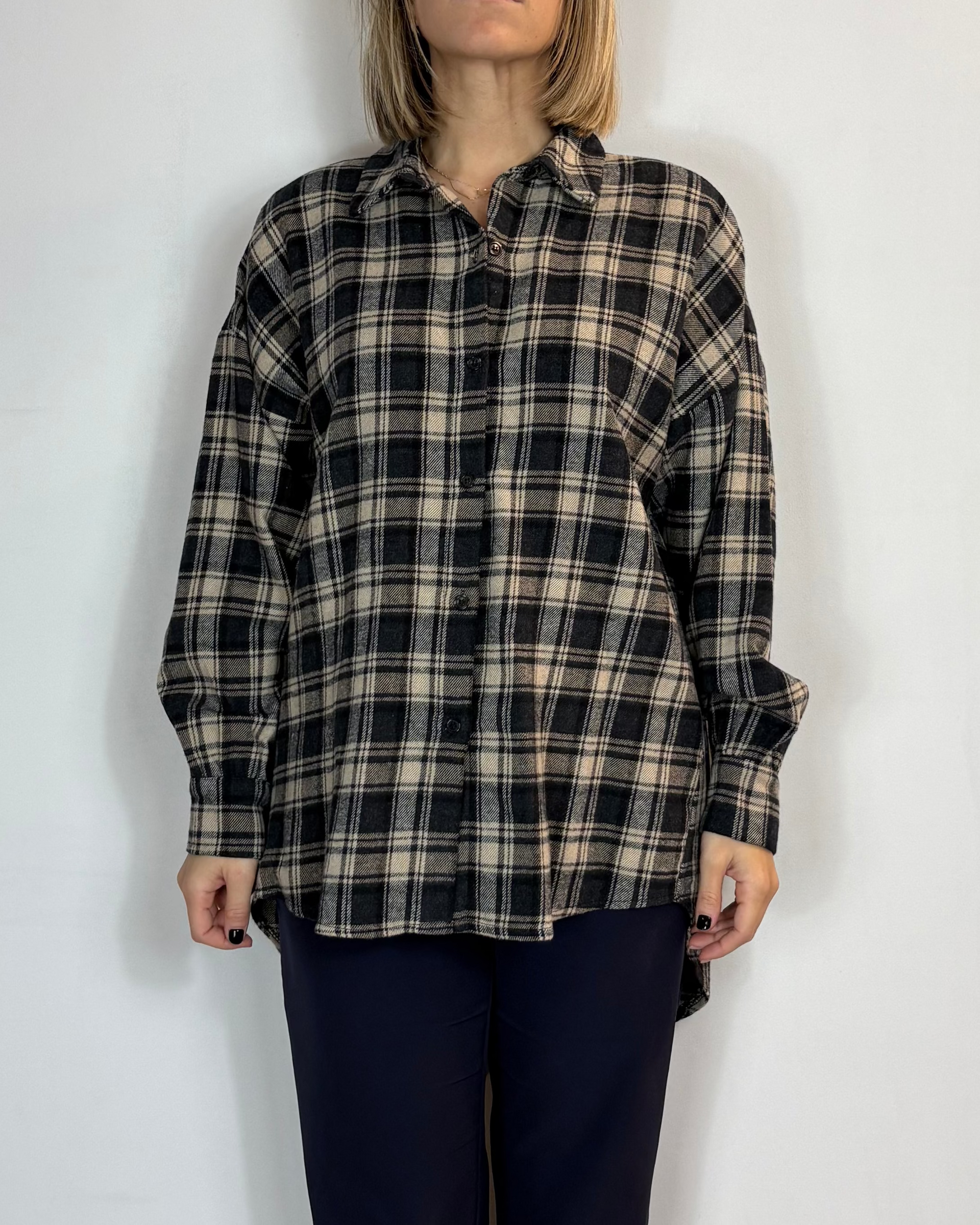 Camicia Flanella Beige Moove