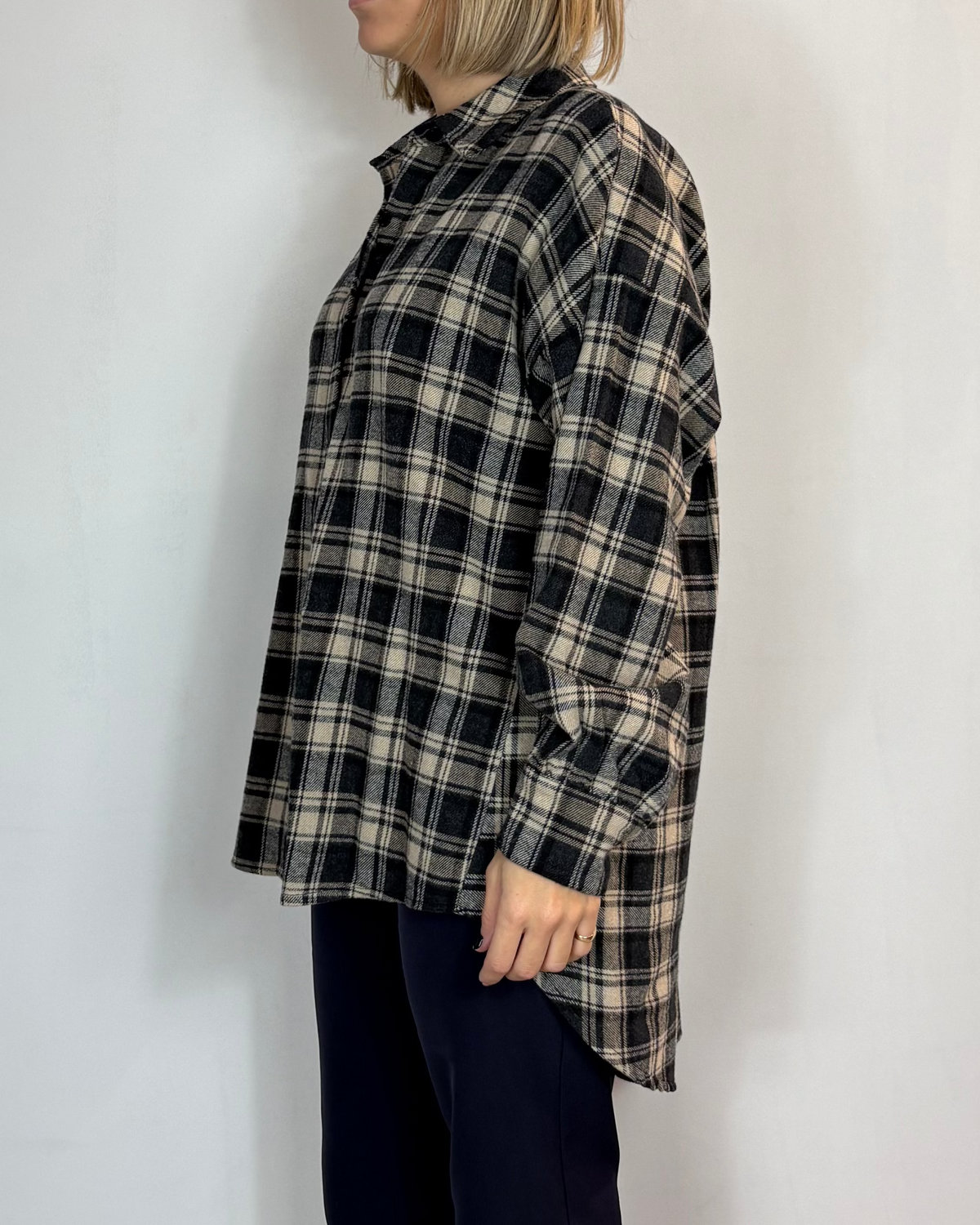 Camicia Flanella Beige Moove