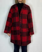Cappotto Quadri Rosso Moove Outlet