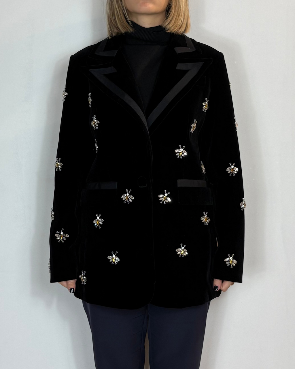 Giacca Velluto Applicazioni Civico Uno