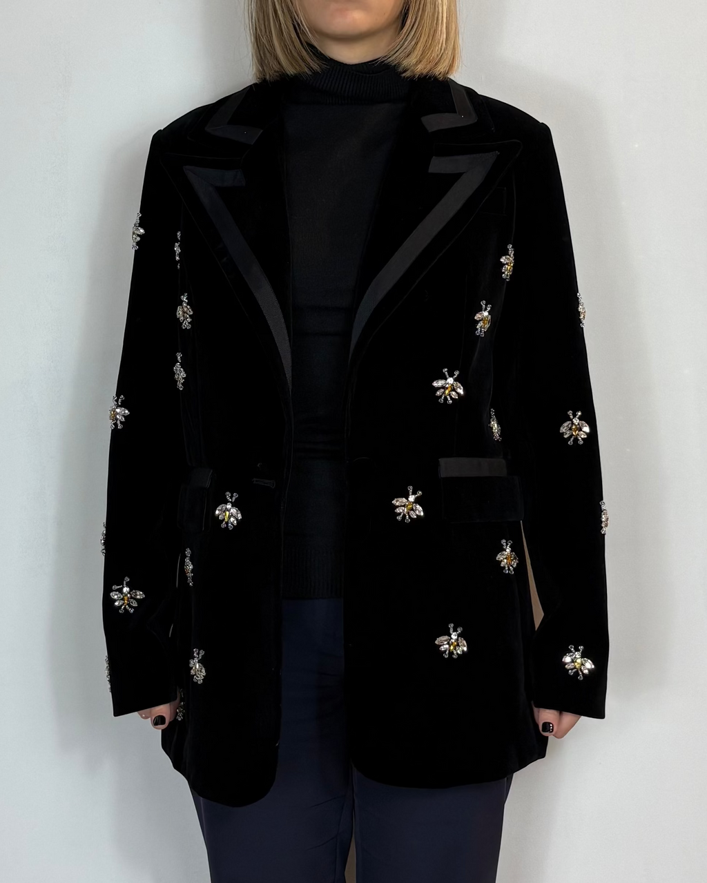 Giacca Velluto Applicazioni Civico Uno