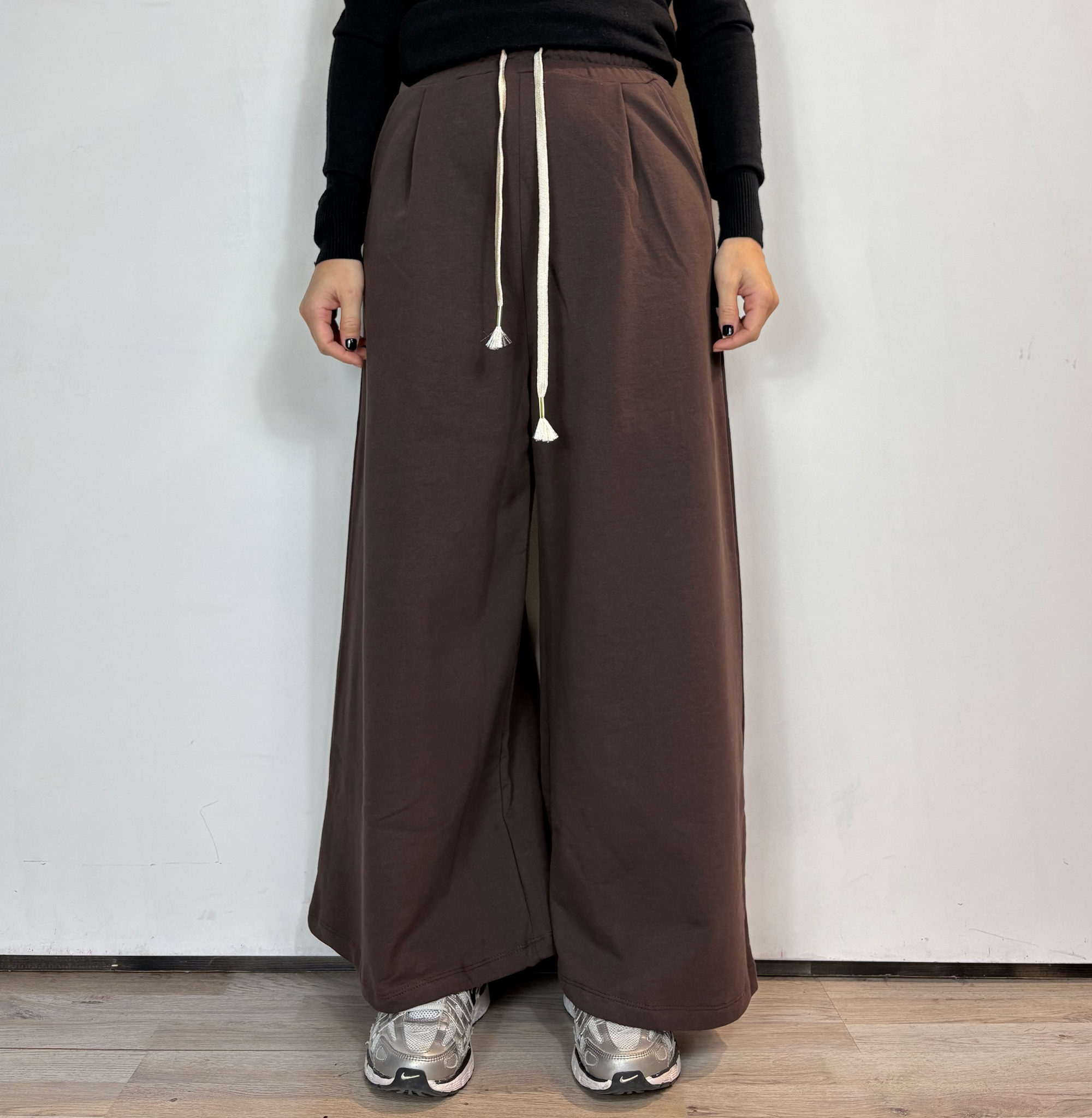 Pantalone Tuta Palazzo Marrone Olivia Grey