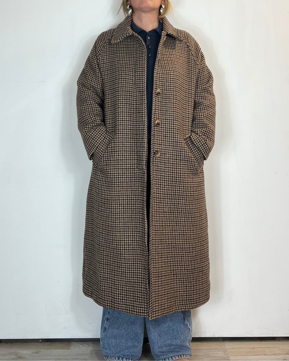 Cappotto Piede De Poulle Colletto Moove