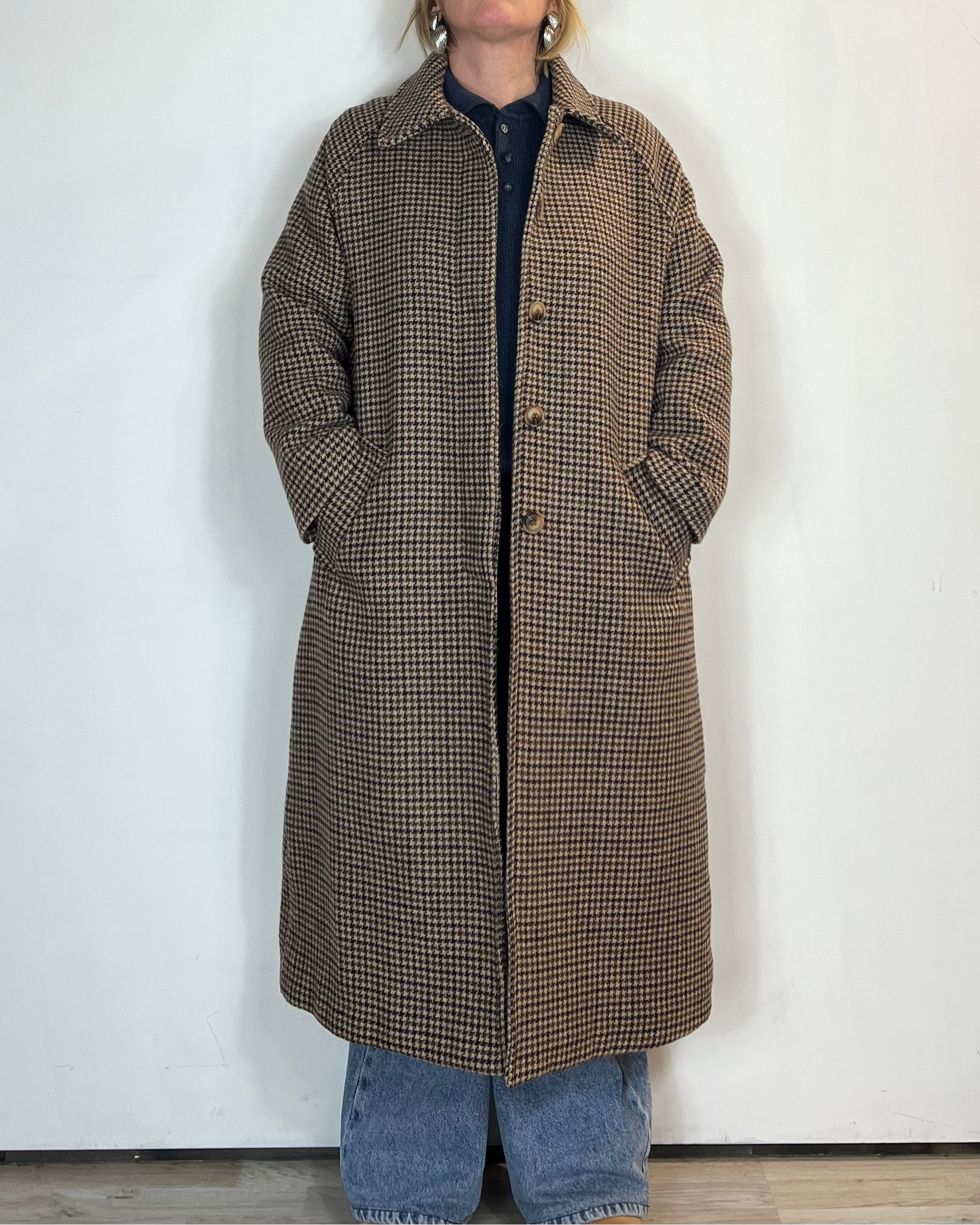 Cappotto Piede De Poulle Colletto Moove