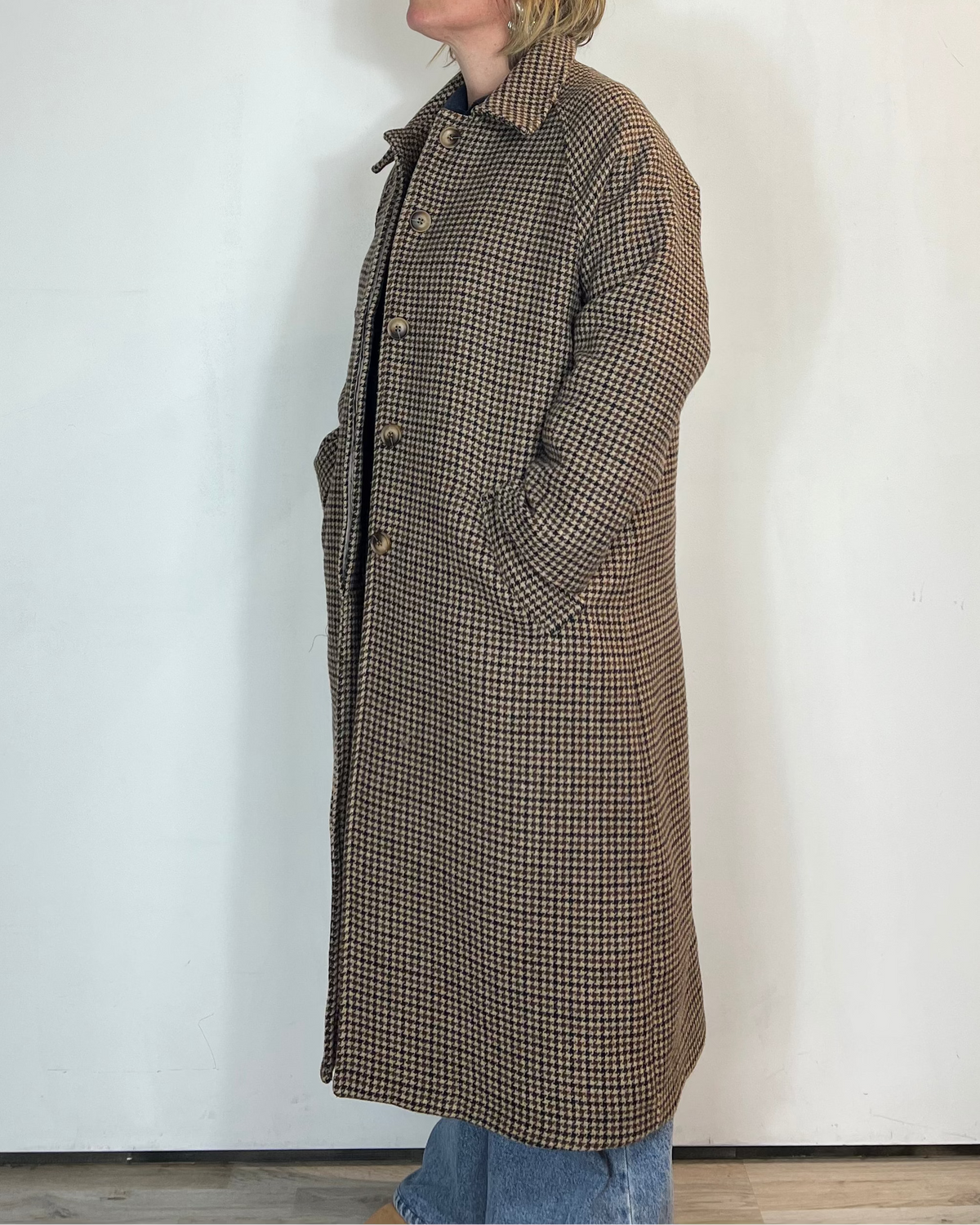 Cappotto Piede De Poulle Colletto Moove