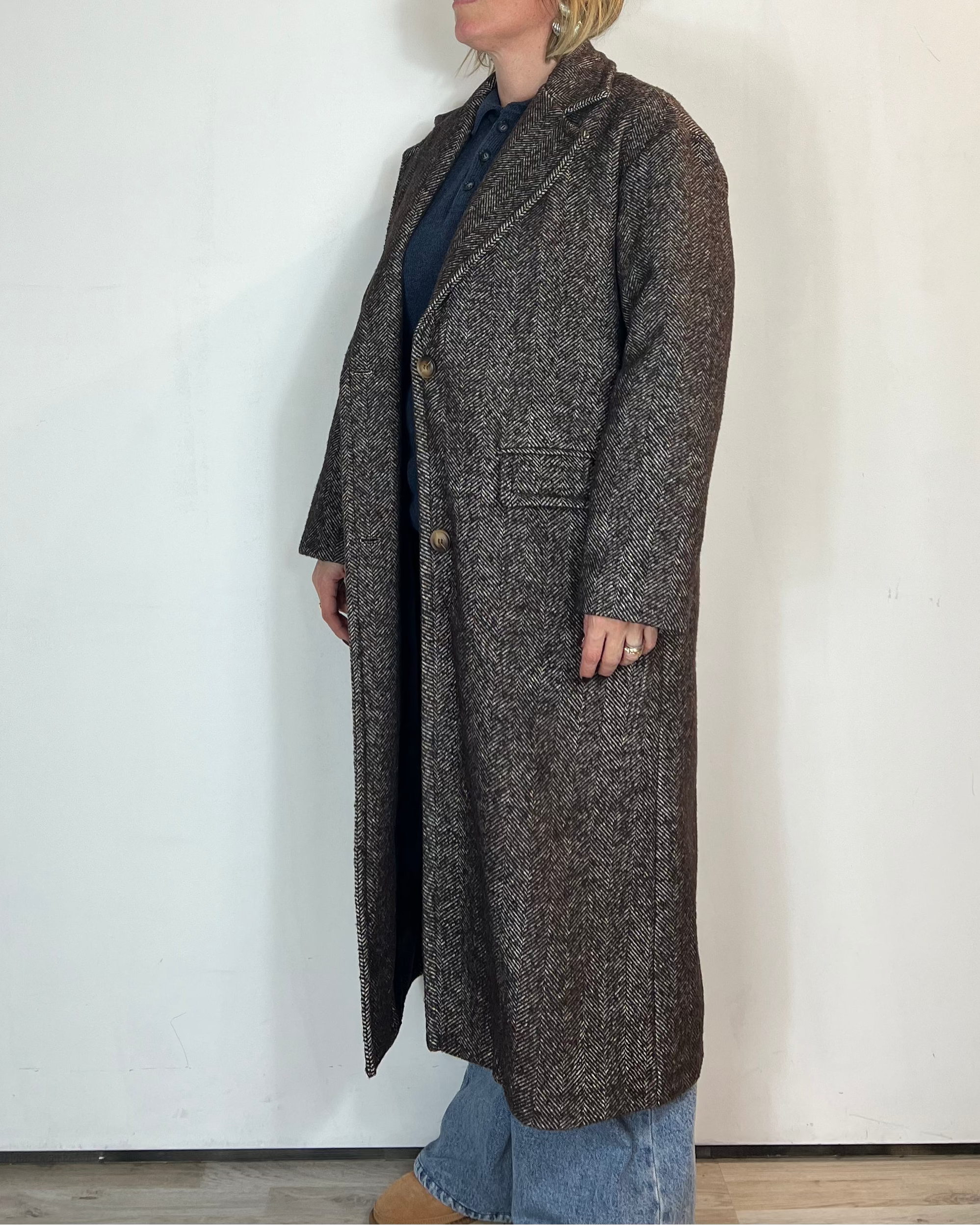 Cappotto Spigato Marrone Moove