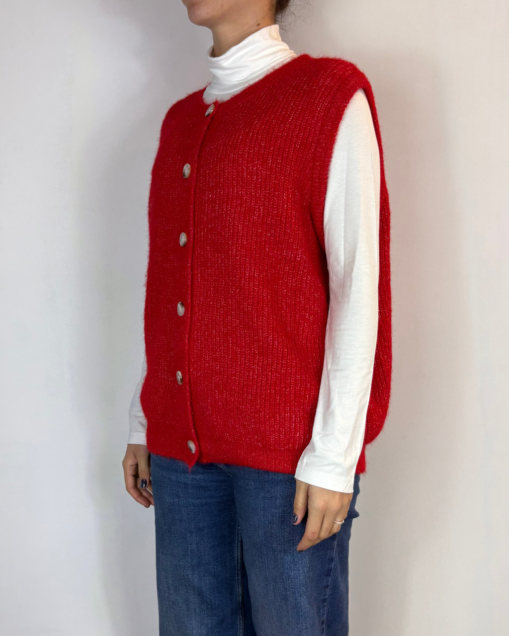 Gilet Bottoni Deep Pink