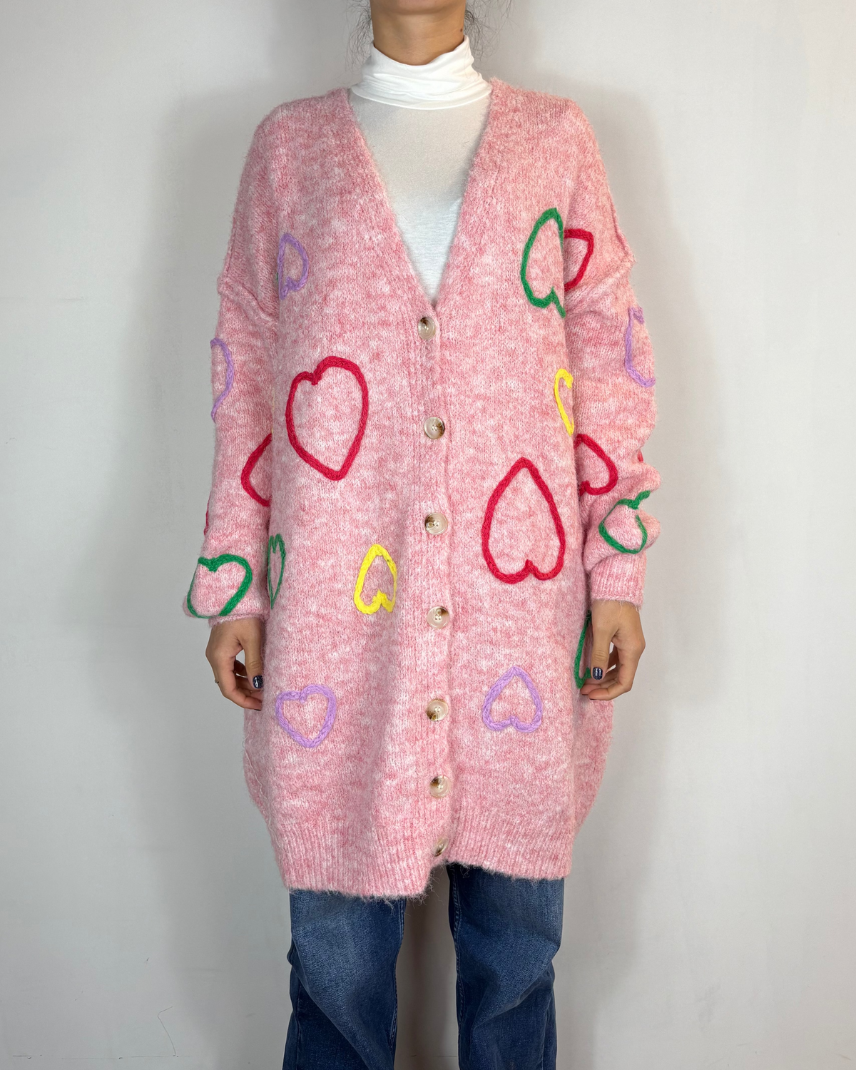 Cardigan Cuori Deep Pink