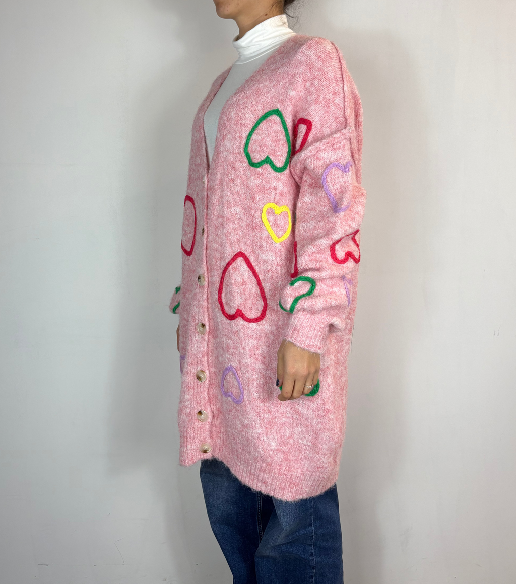 Cardigan Cuori Deep Pink