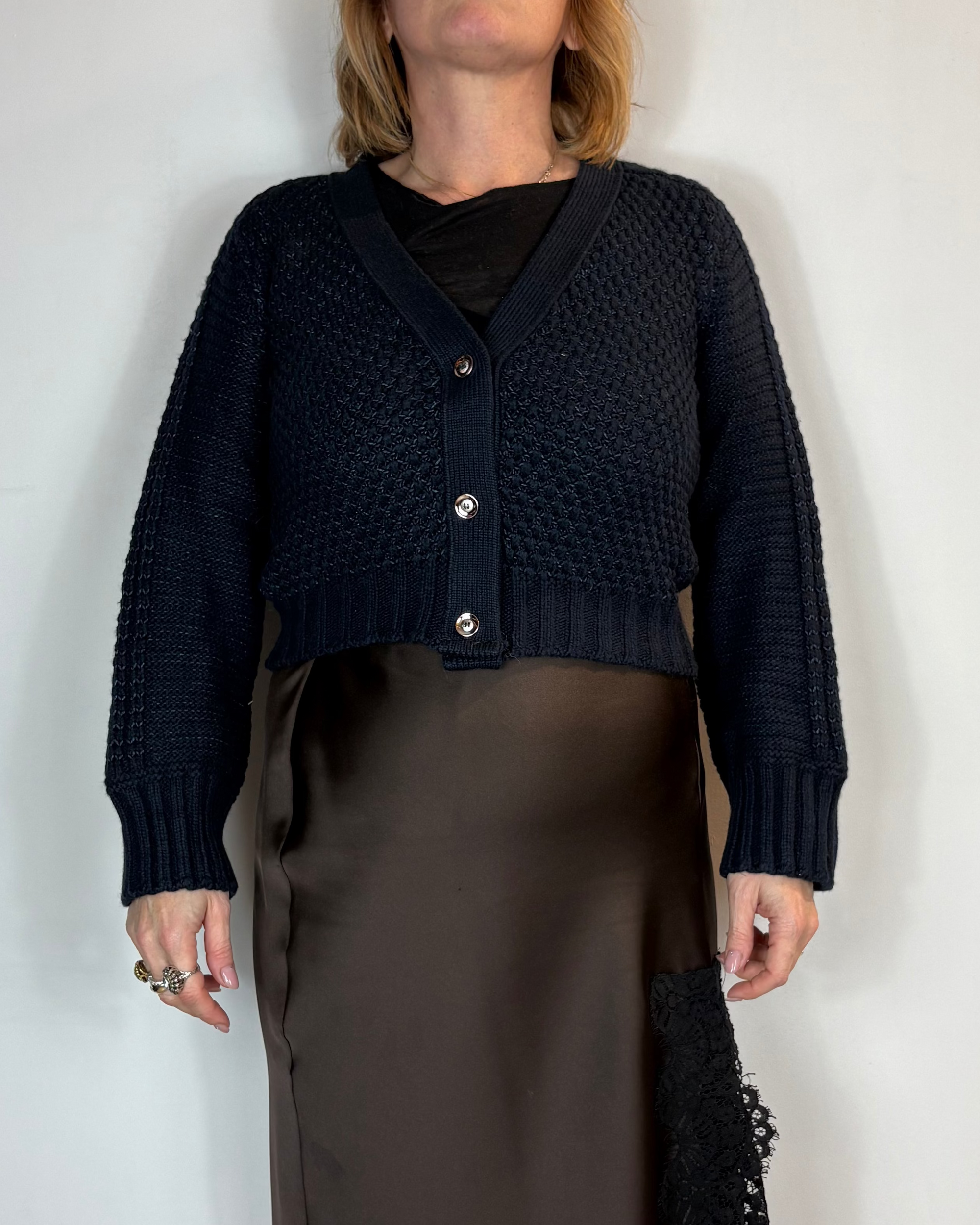 Cardigan Cropped Blu Moove