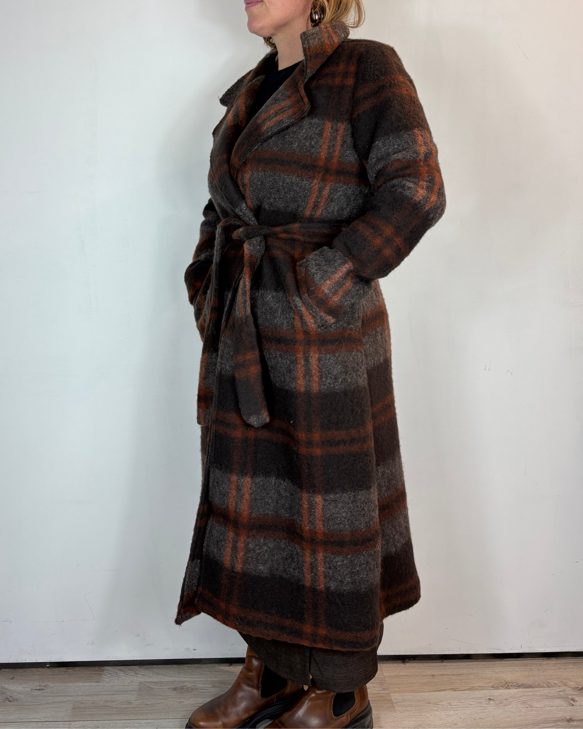 Cappotto Quadri Cintura Moove