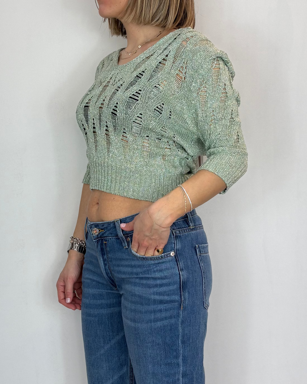 Maglia Colletto Lurex Over-D Woman