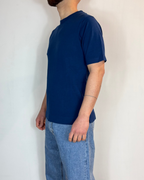 Maglia Mezza Manica Paricollo Dritta Blu Over-D