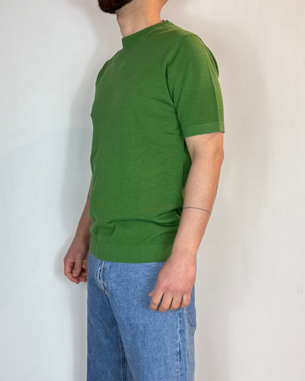 Maglia Mezza Manica Paricollo Dritta Pino Over-D