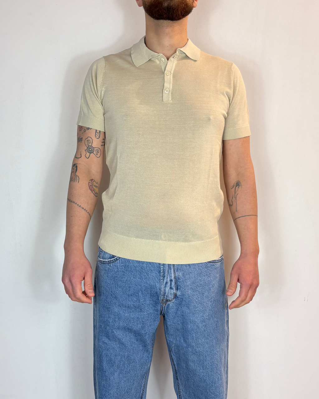 Polo Mezza Manica Beige Over-D